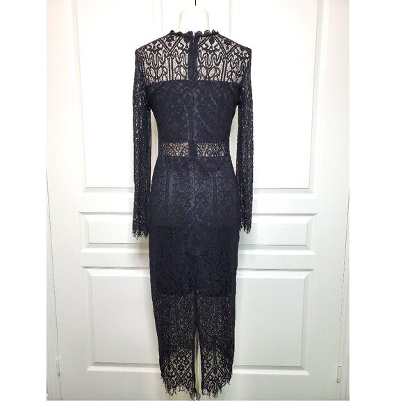 Molly Bracken Stretch-Lace Midi Dress Black Size S - Picture 5 of 6